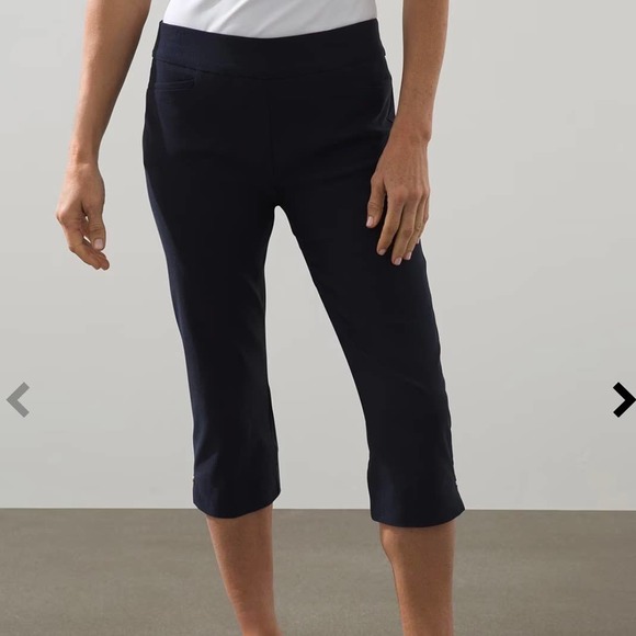 Chico’s Perfect Stretch Pedal Pusher Pants Navy Blue Women's Size S - Picture 3 of 12